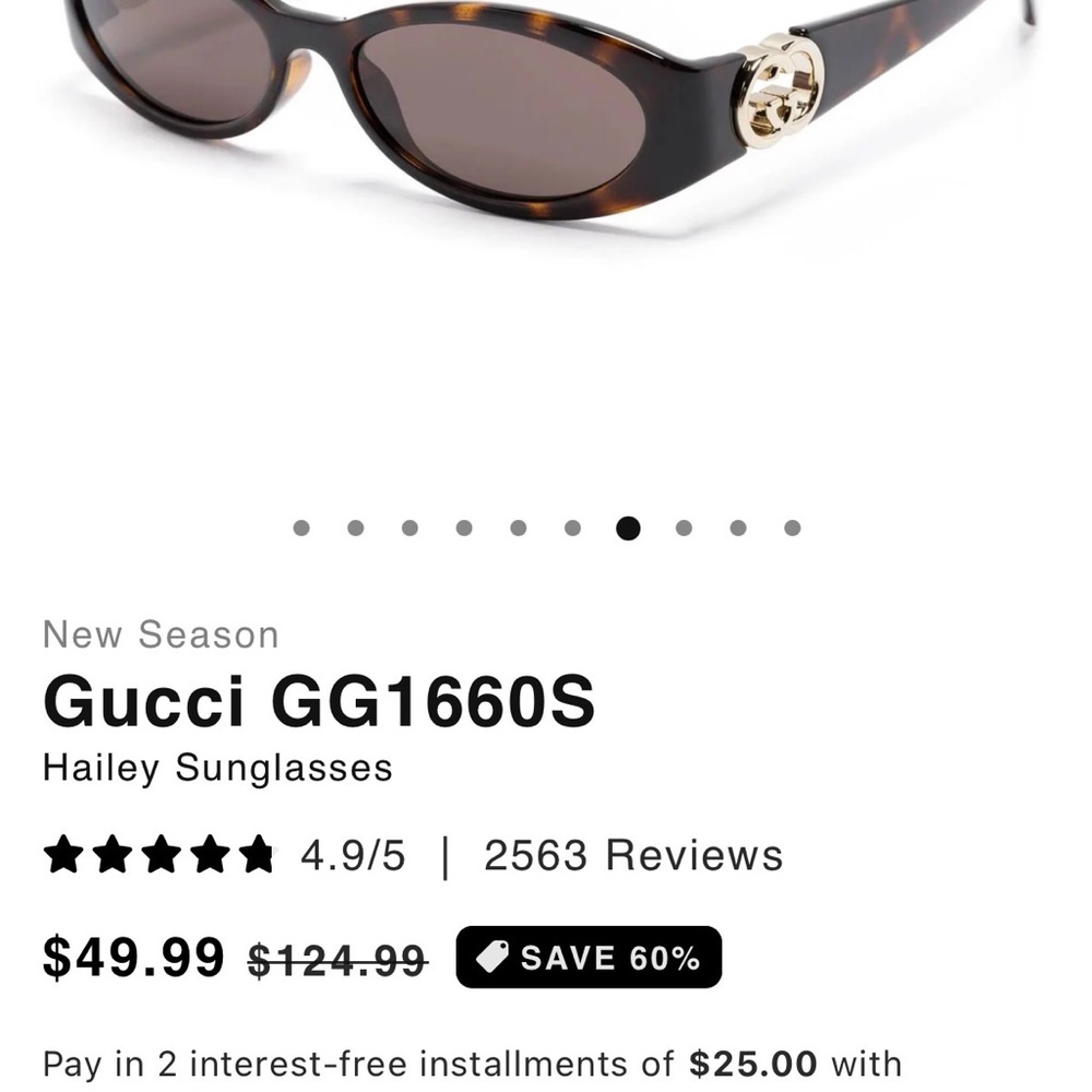 PALMORA BRAND Gucci Hailey GG1660S Tortoiseshell Sunglasses with Gold Logo